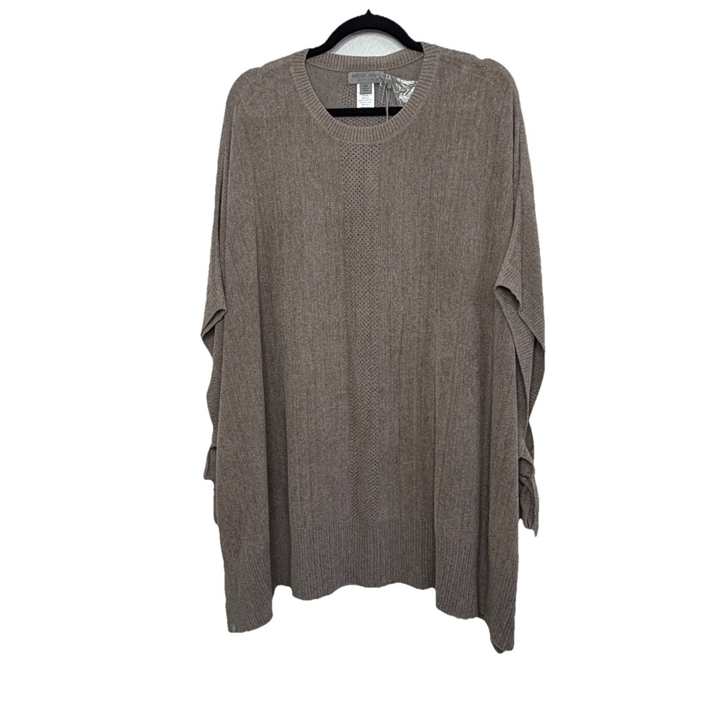 Barefoot Dreams Sweater Womens Medium Cozy Chic Ultra Life Knit Poncho Hi Low - Picture 11 of 11